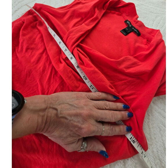 MNG by Mango EUC stretchy mini dress Small fire red orange - Picture 8 of 17